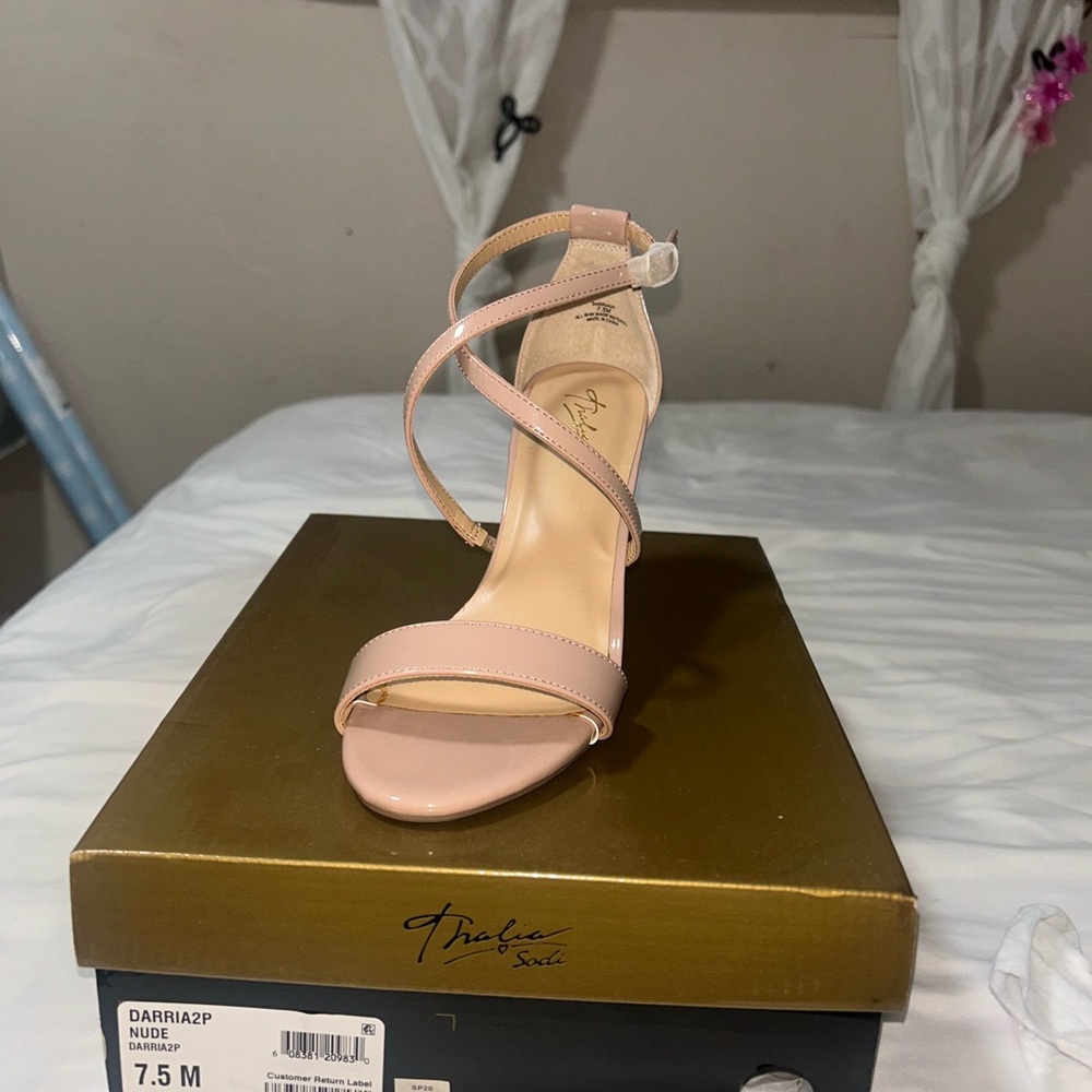 Thalia Sodi Blush Strappy Heels